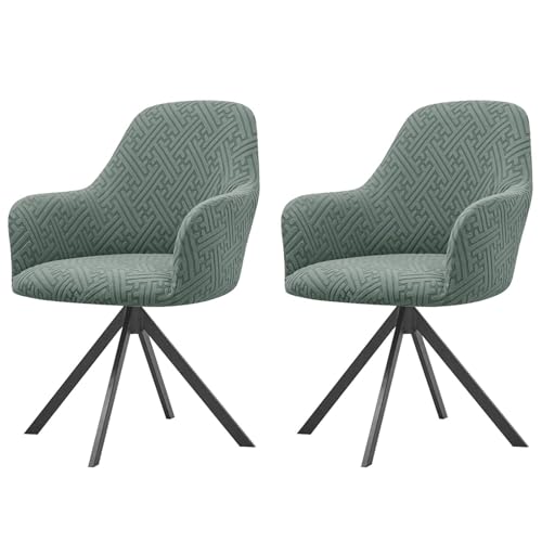KTLCNDF Samtschoner for Sessel – Set mit 1/2/4/6 Stretch-Schonbezügen for Stühle mit gebogener Rückenlehne und Armlehnen – weicher Schutz for Büro- und Esszimmerstühle(Green,2PCS) von KTLCNDF