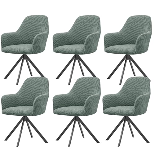 KTLCNDF Samtschoner for Sessel – Set mit 1/2/4/6 Stretch-Schonbezügen for Stühle mit gebogener Rückenlehne und Armlehnen – weicher Schutz for Büro- und Esszimmerstühle(Green,6PCS) von KTLCNDF