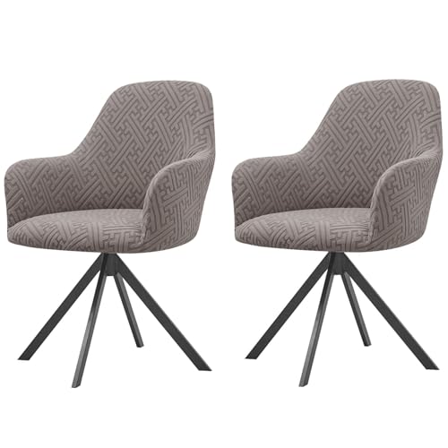KTLCNDF Samtschoner for Sessel – Set mit 1/2/4/6 Stretch-Schonbezügen for Stühle mit gebogener Rückenlehne und Armlehnen – weicher Schutz for Büro- und Esszimmerstühle(Khaki,2PCS) von KTLCNDF