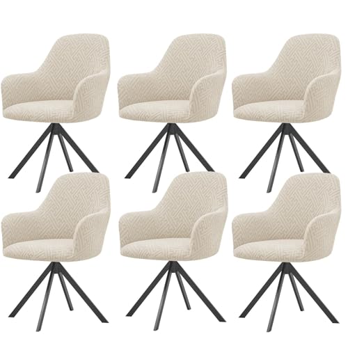 KTLCNDF Samtschoner for Sessel – Set mit 1/2/4/6 Stretch-Schonbezügen for Stühle mit gebogener Rückenlehne und Armlehnen – weicher Schutz for Büro- und Esszimmerstühle(Khaki,6PCS) von KTLCNDF