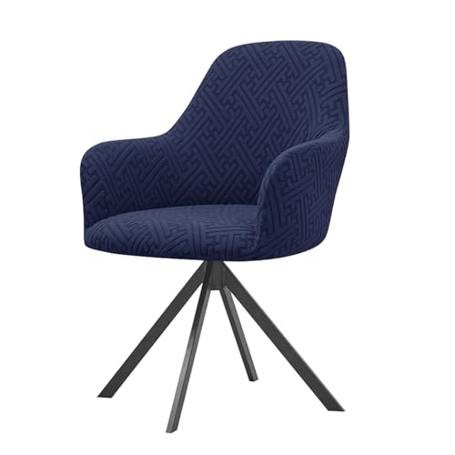 KTLCNDF Samtschoner for Sessel – Set mit 1/2/4/6 Stretch-Schonbezügen for Stühle mit gebogener Rückenlehne und Armlehnen – weicher Schutz for Büro- und Esszimmerstühle(Navy Blue,1PCS) von KTLCNDF