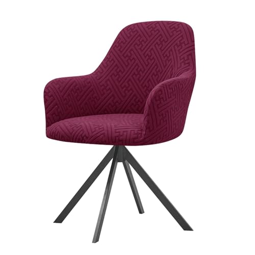 KTLCNDF Samtschoner for Sessel – Set mit 1/2/4/6 Stretch-Schonbezügen for Stühle mit gebogener Rückenlehne und Armlehnen – weicher Schutz for Büro- und Esszimmerstühle(Wine Red,1PCS) von KTLCNDF