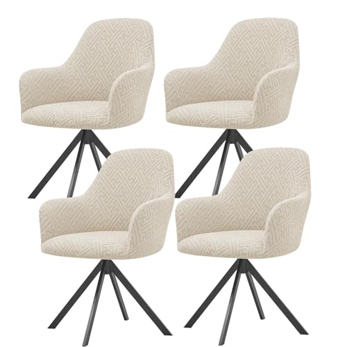 KTLCNDF Samtschoner for Sessel – Set mit 1/2/4/6 Stretch-Schonbezügen for Stühle mit gebogener Rückenlehne und Armlehnen – weicher Schutz for Büro- und Esszimmerstühle(Wine Red,4PCS) von KTLCNDF