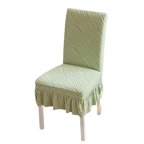KTLCNDF Stretch-Esszimmerstuhlhussen mit Rock – 2/4/6 Sets waschbarer Stuhlhussen – kratzfester Schutz for Küche und Bankette(Green,1PCS) von KTLCNDF
