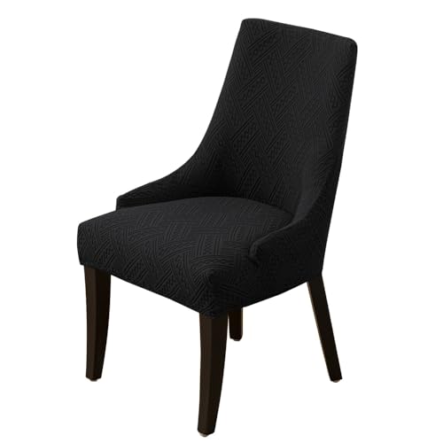 KTLCNDF Stretch-Schonbezug for Ohrensessel Im Esszimmer – Weicher, Atmungsaktiver, Waschbarer Schutz, Passt for Die Meisten Ohrensessel Ohne Armlehnen(Black,1PC) von KTLCNDF