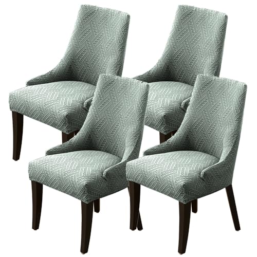 KTLCNDF Stretch-Schonbezug for Ohrensessel Im Esszimmer – Weicher, Atmungsaktiver, Waschbarer Schutz, Passt for Die Meisten Ohrensessel Ohne Armlehnen(Green,4PCS) von KTLCNDF