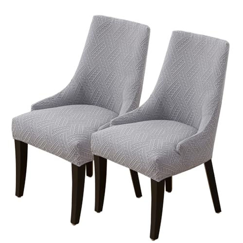 KTLCNDF Stretch-Schonbezug for Ohrensessel Im Esszimmer – Weicher, Atmungsaktiver, Waschbarer Schutz, Passt for Die Meisten Ohrensessel Ohne Armlehnen(Light Gray,2PCS) von KTLCNDF