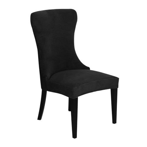 KTLCNDF Stretch-Sesselbezug-Set for Ohrensessel – 85% Polyester, 15% Spandex, Wiederverwendbar, rutschfest, Geeignet for Die Dekoration Von Bankettsälen(Black,Set of 1) von KTLCNDF