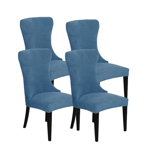 KTLCNDF Stretch-Sesselbezug-Set for Ohrensessel – 85% Polyester, 15% Spandex, Wiederverwendbar, rutschfest, Geeignet for Die Dekoration Von Bankettsälen(Blue,Set of 4) von KTLCNDF