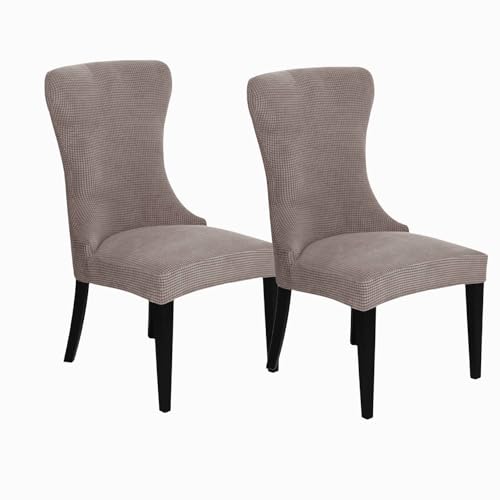 KTLCNDF Stretch-Sesselbezug-Set for Ohrensessel – 85% Polyester, 15% Spandex, Wiederverwendbar, rutschfest, Geeignet for Die Dekoration Von Bankettsälen(Brown,Set of 2) von KTLCNDF