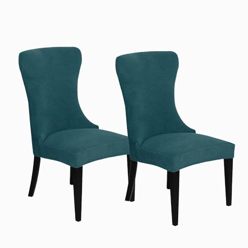 KTLCNDF Stretch-Sesselbezug-Set for Ohrensessel – 85% Polyester, 15% Spandex, Wiederverwendbar, rutschfest, Geeignet for Die Dekoration Von Bankettsälen(Dark Blue,Set of 2) von KTLCNDF