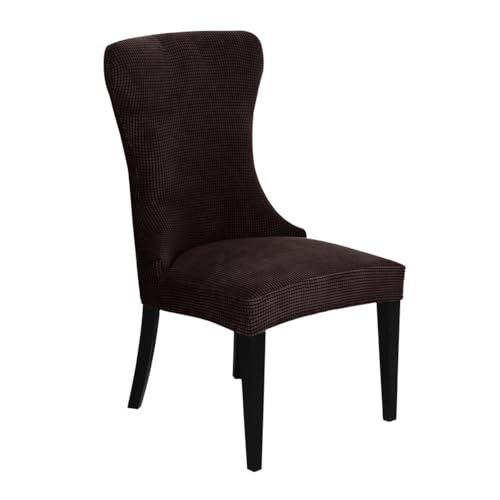 KTLCNDF Stretch-Sesselbezug-Set for Ohrensessel – 85% Polyester, 15% Spandex, Wiederverwendbar, rutschfest, Geeignet for Die Dekoration Von Bankettsälen(Dark Brown,Set of 1) von KTLCNDF