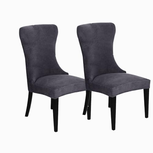 KTLCNDF Stretch-Sesselbezug-Set for Ohrensessel – 85% Polyester, 15% Spandex, Wiederverwendbar, rutschfest, Geeignet for Die Dekoration Von Bankettsälen(Dark Gray,Set of 2) von KTLCNDF