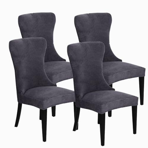 KTLCNDF Stretch-Sesselbezug-Set for Ohrensessel – 85% Polyester, 15% Spandex, Wiederverwendbar, rutschfest, Geeignet for Die Dekoration Von Bankettsälen(Dark Gray,Set of 4) von KTLCNDF