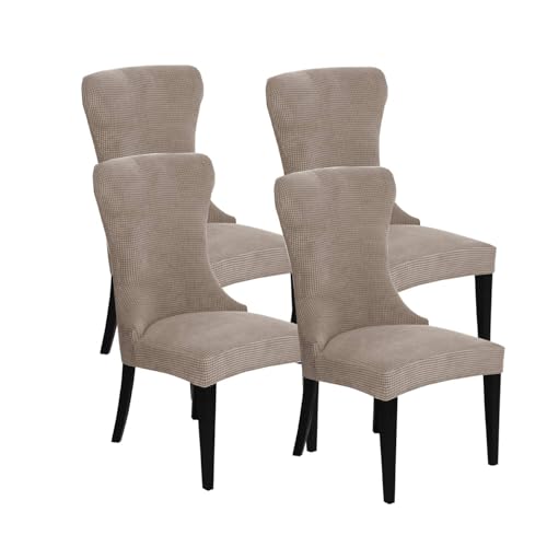 KTLCNDF Stretch-Sesselbezug-Set for Ohrensessel – 85% Polyester, 15% Spandex, Wiederverwendbar, rutschfest, Geeignet for Die Dekoration Von Bankettsälen(Light Curry,Set of 4) von KTLCNDF