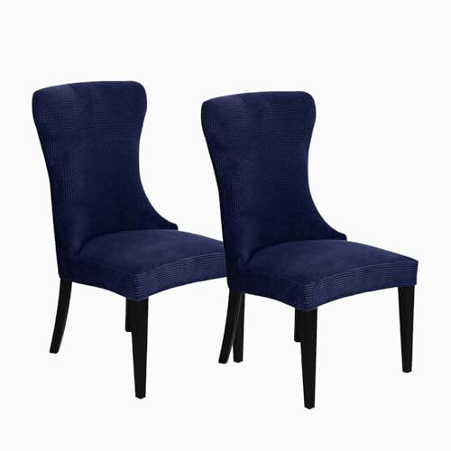 KTLCNDF Stretch-Sesselbezug-Set for Ohrensessel – 85% Polyester, 15% Spandex, Wiederverwendbar, rutschfest, Geeignet for Die Dekoration Von Bankettsälen(Navy,Set of 2) von KTLCNDF