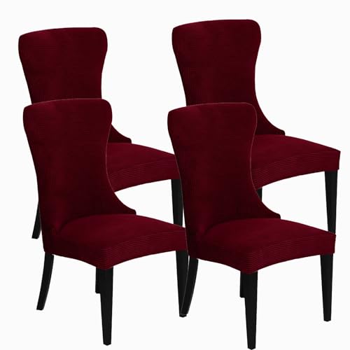 KTLCNDF Stretch-Sesselbezug-Set for Ohrensessel – 85% Polyester, 15% Spandex, Wiederverwendbar, rutschfest, Geeignet for Die Dekoration Von Bankettsälen(Red,Set of 4) von KTLCNDF