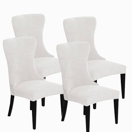 KTLCNDF Stretch-Sesselbezug-Set for Ohrensessel – 85% Polyester, 15% Spandex, Wiederverwendbar, rutschfest, Geeignet for Die Dekoration Von Bankettsälen(White,Set of 4) von KTLCNDF