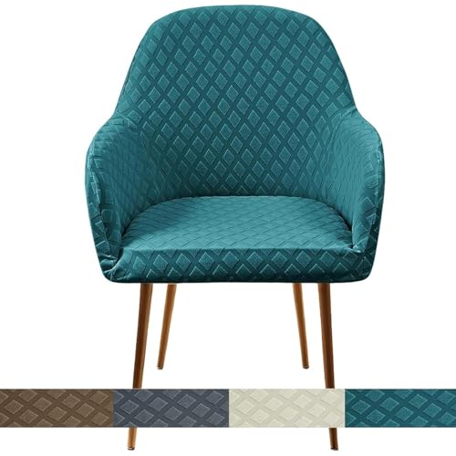 KTLCNDF Stretch-Stuhlhussen Mit Gebogener Rückenlehne Und Armlehnen – 1er-/2er-/4er-Set – Schonbezüge Mit Karomuster for Esszimmer- Und Bürostühle(Blue,1PCS) von KTLCNDF