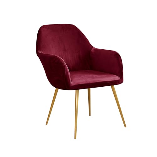 KTLCNDF Stuhlbezug Mit Geschwungener Rückenlehne Aus Samt – Superweicher, Dehnbarer Schonbezug for Esszimmer, Büro Und Veranstaltungen(Burgundy,1_MEDIUM) von KTLCNDF