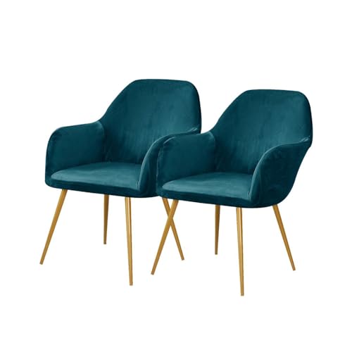 KTLCNDF Stuhlbezug Mit Geschwungener Rückenlehne Aus Samt – Superweicher, Dehnbarer Schonbezug for Esszimmer, Büro Und Veranstaltungen(Deep Aqua,2_MEDIUM) von KTLCNDF