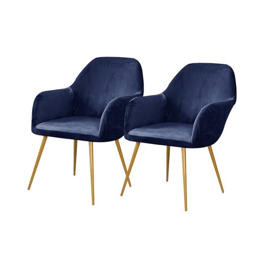KTLCNDF Stuhlbezug Mit Geschwungener Rückenlehne Aus Samt – Superweicher, Dehnbarer Schonbezug for Esszimmer, Büro Und Veranstaltungen(Navy,2_MEDIUM) von KTLCNDF