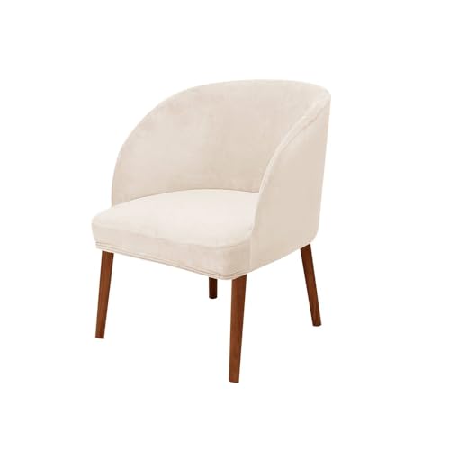 KTLCNDF Stuhlhussen Mit Halbrunder Rückenlehne, 2er-Pack – Mittelbraune Samt-Schonbezüge for Die Inneneinrichtung(Beige,1_MEDIUM) von KTLCNDF