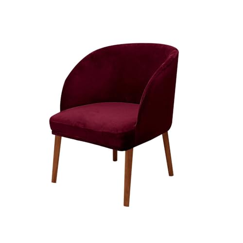 KTLCNDF Stuhlhussen Mit Halbrunder Rückenlehne, 2er-Pack – Mittelbraune Samt-Schonbezüge for Die Inneneinrichtung(Burgundy,1_MEDIUM) von KTLCNDF