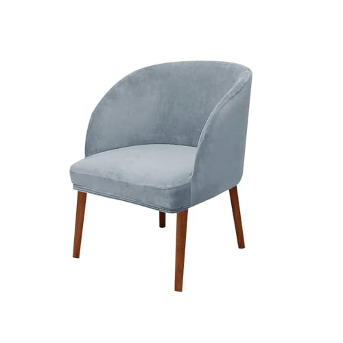 KTLCNDF Stuhlhussen Mit Halbrunder Rückenlehne, 2er-Pack – Mittelbraune Samt-Schonbezüge for Die Inneneinrichtung(Grey-Blue,1_MEDIUM) von KTLCNDF