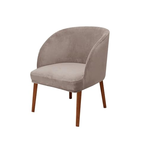 KTLCNDF Stuhlhussen Mit Halbrunder Rückenlehne, 2er-Pack – Mittelbraune Samt-Schonbezüge for Die Inneneinrichtung(Light Curry,1_MEDIUM) von KTLCNDF