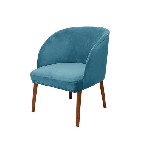 KTLCNDF Stuhlhussen Mit Halbrunder Rückenlehne, 2er-Pack – Mittelbraune Samt-Schonbezüge for Die Inneneinrichtung(Peacock Blue,1_MEDIUM) von KTLCNDF