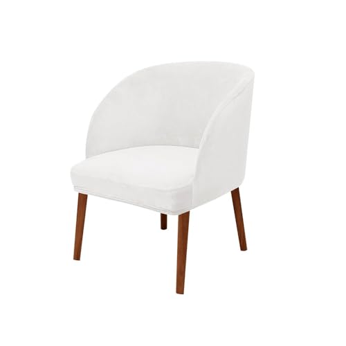 KTLCNDF Stuhlhussen Mit Halbrunder Rückenlehne, 2er-Pack – Mittelbraune Samt-Schonbezüge for Die Inneneinrichtung(White,1_MEDIUM) von KTLCNDF