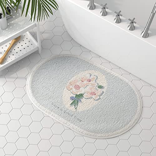 KTLCNDF Teppich Mit Blättermotiv – Plüschteppich Mit 3D-Laubdruck, rutschfeste Matte for Wohnzimmer/Schlafzimmer/Küche, Ultraweicher Türvorleger (78,7 X 119,4 cm)(Flower B,1'4" x 2' (Oval)) von KTLCNDF