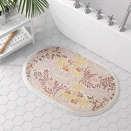 KTLCNDF Teppich Mit Blättermotiv – Plüschteppich Mit 3D-Laubdruck, rutschfeste Matte for Wohnzimmer/Schlafzimmer/Küche, Ultraweicher Türvorleger (78,7 X 119,4 cm)(Leaf B,1'4" x 2' (Oval)) von KTLCNDF