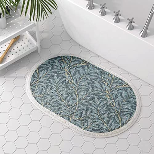 KTLCNDF Teppich Mit Blättermotiv – Plüschteppich Mit 3D-Laubdruck, rutschfeste Matte for Wohnzimmer/Schlafzimmer/Küche, Ultraweicher Türvorleger (78,7 X 119,4 cm)(Leaf C,1'8" x 4'11" (Oval)) von KTLCNDF