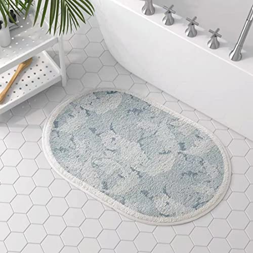 KTLCNDF Teppich Mit Blättermotiv – Plüschteppich Mit 3D-Laubdruck, rutschfeste Matte for Wohnzimmer/Schlafzimmer/Küche, Ultraweicher Türvorleger (78,7 X 119,4 cm)(Printed,2' x 2'11" (Oval)) von KTLCNDF