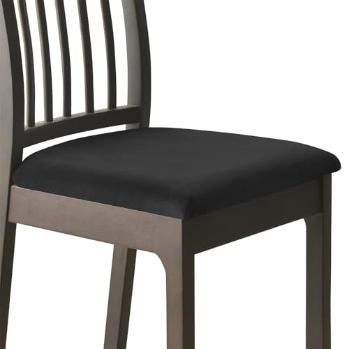 KTLCNDF Waschbare Stuhlhussen Mit Stretch-Rückenlehne – 6er-Pack, Beige/Grau, Groß, Stuhlschutz for Esszimmerstühle(Black,2_Large) von KTLCNDF
