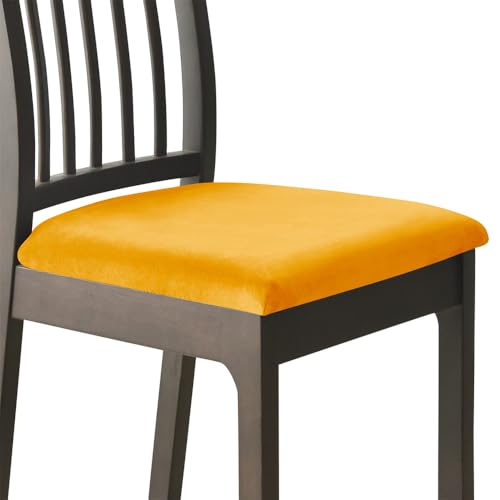 KTLCNDF Waschbare Stuhlhussen Mit Stretch-Rückenlehne – 6er-Pack, Beige/Grau, Groß, Stuhlschutz for Esszimmerstühle(Gold,6_Large) von KTLCNDF
