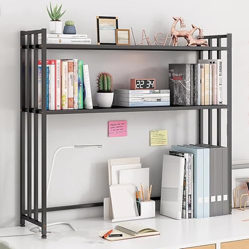 Schreibtischaufsatz Aus Metall In Gold Und Weiß – 2-stufiges, Verstellbares Schreibtisch-Bücherregal Mit H-Rahmen, 29,5-Zoll-Computermonitor-Organizer For Home Office Und Wohnheim(Black,55cm/21.6") von KTLCNDF