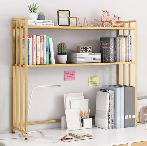 Schreibtischaufsatz Aus Metall In Gold Und Weiß – 2-stufiges, Verstellbares Schreibtisch-Bücherregal Mit H-Rahmen, 29,5-Zoll-Computermonitor-Organizer For Home Office Und Wohnheim(Gold,75cm/29.5") von KTLCNDF