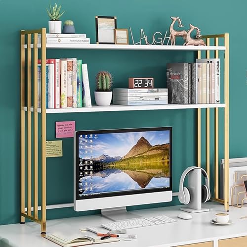 Schreibtischaufsatz Aus Metall In Gold Und Weiß – 2-stufiges, Verstellbares Schreibtisch-Bücherregal Mit H-Rahmen, 29,5-Zoll-Computermonitor-Organizer For Home Office Und Wohnheim(Gold White,115cm/45. Schreibtischaufsatz Aus Metall In Gold Und Weiß – 2-stufiges, Verstellbares Schreibtisch-Bücherregal Mit H-Rahmen, 29,5-Zoll-Computermonitor-Organizer For Home Office Und Wohnheim(Gold White,115cm/45. von KTLCNDF