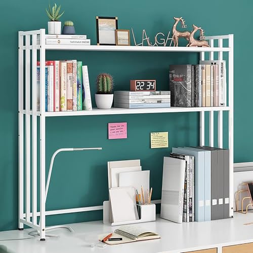 Schreibtischaufsatz Aus Metall In Gold Und Weiß – 2-stufiges, Verstellbares Schreibtisch-Bücherregal Mit H-Rahmen, 29,5-Zoll-Computermonitor-Organizer For Home Office Und Wohnheim(White,75cm/29.5") von KTLCNDF