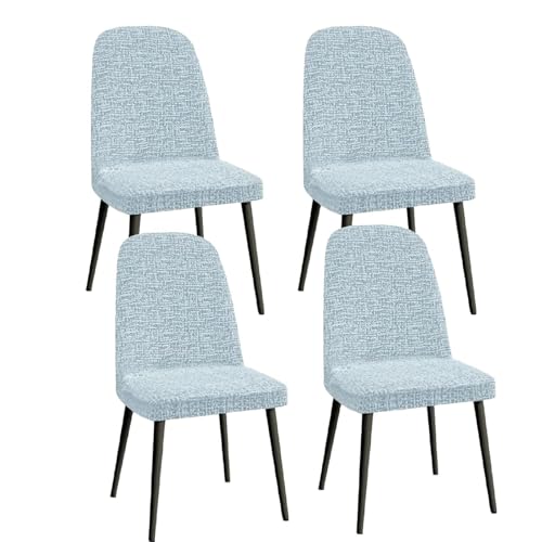 Stuhlhussen aus Chenille for Esszimmerstühle – Set mit 1/2/4/6 elastischen Schonbezügen for Stühle mit gebogener Rückenlehne – weicher Stuhlschutz for Küche und Büro (passend for Stühle mit einer Größ von KTLCNDF