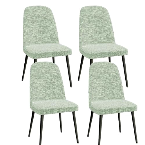 Stuhlhussen aus Chenille for Esszimmerstühle – Set mit 1/2/4/6 elastischen Schonbezügen for Stühle mit gebogener Rückenlehne – weicher Stuhlschutz for Küche und Büro (passend for Stühle mit einer Größ von KTLCNDF