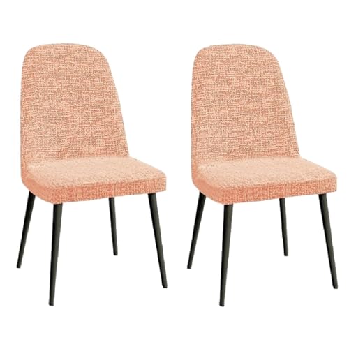 Stuhlhussen aus Chenille for Esszimmerstühle – Set mit 1/2/4/6 elastischen Schonbezügen for Stühle mit gebogener Rückenlehne – weicher Stuhlschutz for Küche und Büro (passend for Stühle mit einer Größ von KTLCNDF