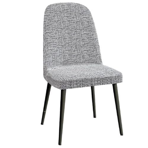 Stuhlhussen aus Chenille for Esszimmerstühle – Set mit 1/2/4/6 elastischen Schonbezügen for Stühle mit gebogener Rückenlehne – weicher Stuhlschutz for Küche und Büro (passend for Stühle mit einer Größ von KTLCNDF