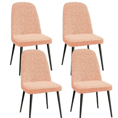 Stuhlhussen aus Chenille for Esszimmerstühle – Set mit 1/2/4/6 elastischen Schonbezügen for Stühle mit gebogener Rückenlehne – weicher Stuhlschutz for Küche und Büro (passend for Stühle mit einer Größ von KTLCNDF