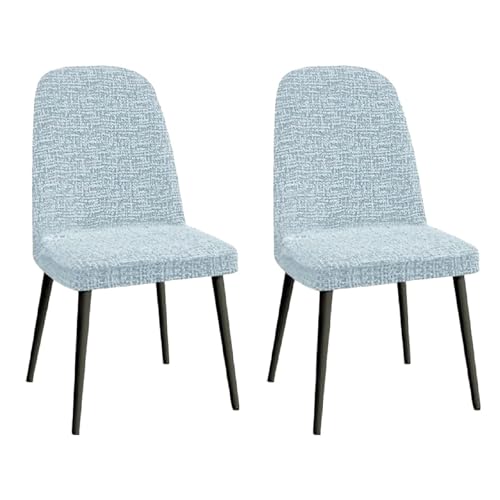 Stuhlhussen aus Chenille for Esszimmerstühle – Set mit 1/2/4/6 elastischen Schonbezügen for Stühle mit gebogener Rückenlehne – weicher Stuhlschutz for Küche und Büro (passend for Stühle mit einer Größ von KTLCNDF