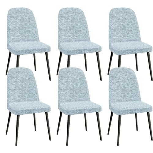 Stuhlhussen aus Chenille for Esszimmerstühle – Set mit 1/2/4/6 elastischen Schonbezügen for Stühle mit gebogener Rückenlehne – weicher Stuhlschutz for Küche und Büro (passend for Stühle mit einer Größ von KTLCNDF