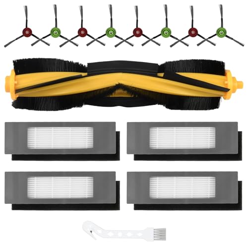 14 Stück Zubehör für Ecovacs Deebot N8 / N8+ / N8 Pro / N8 Pro+ / T9 / T9+ / N10+, OZMO 950/920 / T8 / T8+ / T8 AIVI / T8 AIVI+ / T8 MAX, 1 Hauptbürste 4 Filter 8 Seitenbürsten 1 Reinigungsbürste von KTNAid